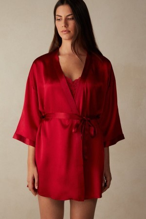 Red Intimissimi Silk Kimono | DCAKV78248